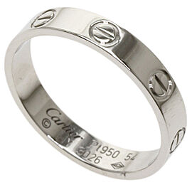 CARTIER 18K white Gold mini love US 7 Ring QJLXG-2580