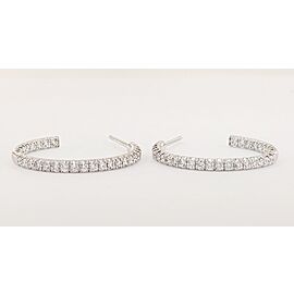 Tiffany & Co Metro Diamond Hoop Earrings in 18k White Gold