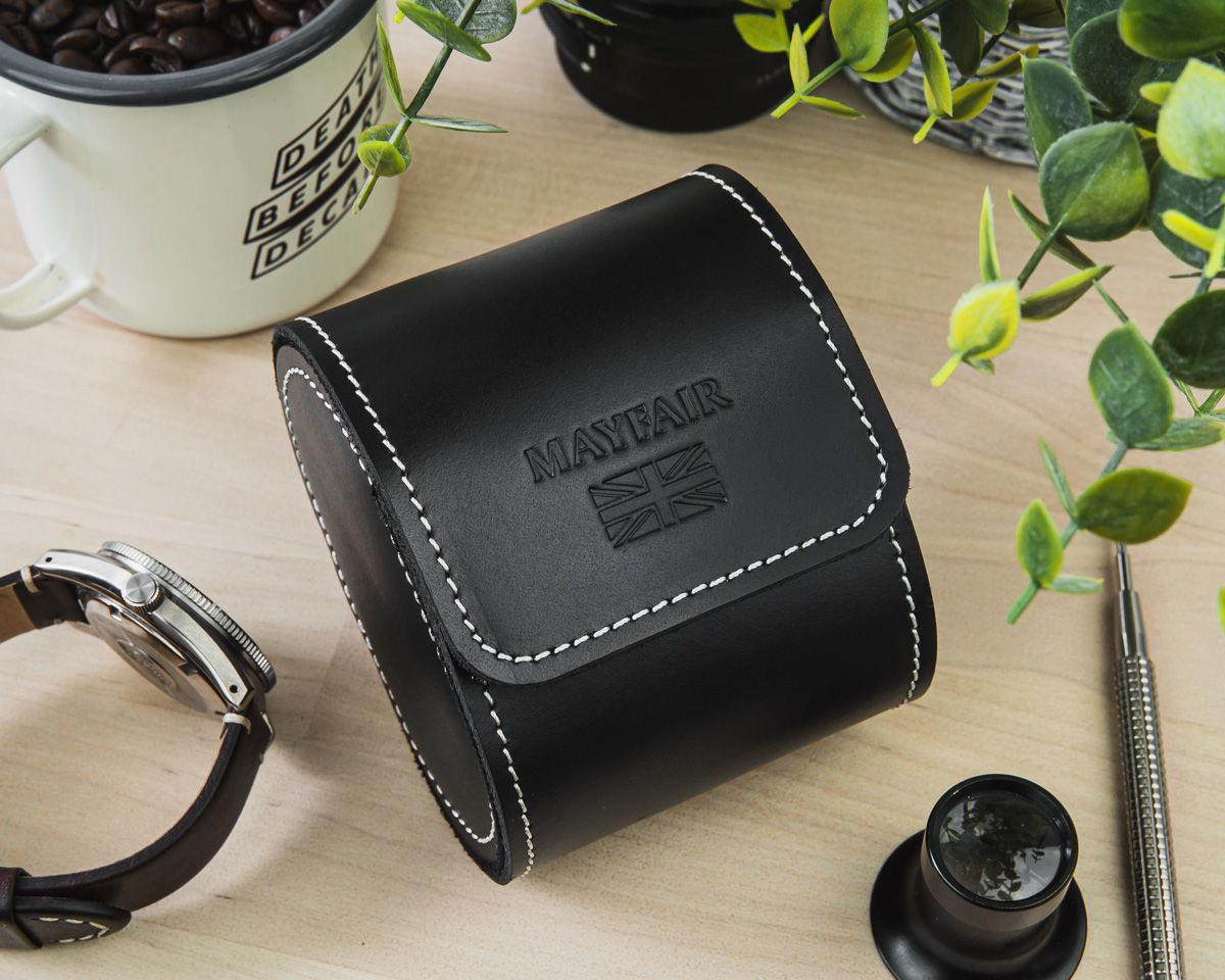 Leather watch roll 